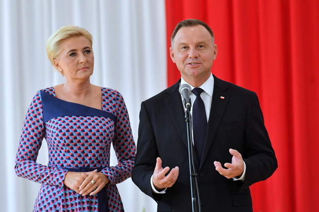 Prezydent RP Andrzej Duda oraz pierwsza dama Agata Kornhauser-Duda /Piotr Nowak /PAP