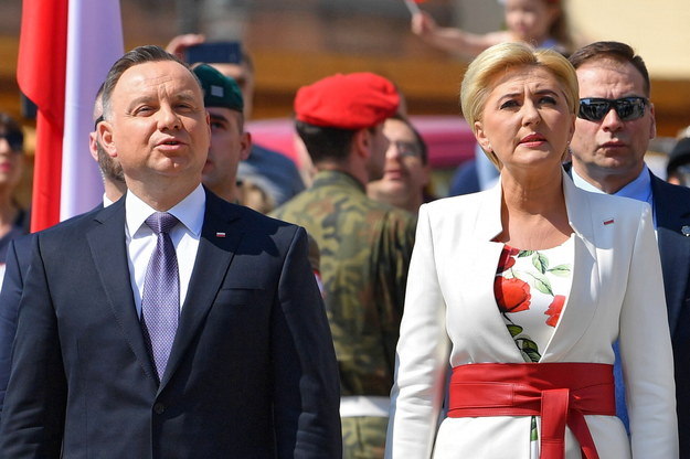 Prezydent RP Andrzej Duda oraz pierwsza dama RP Agata Kornhauser-Duda /Radek Pietruszka /PAP