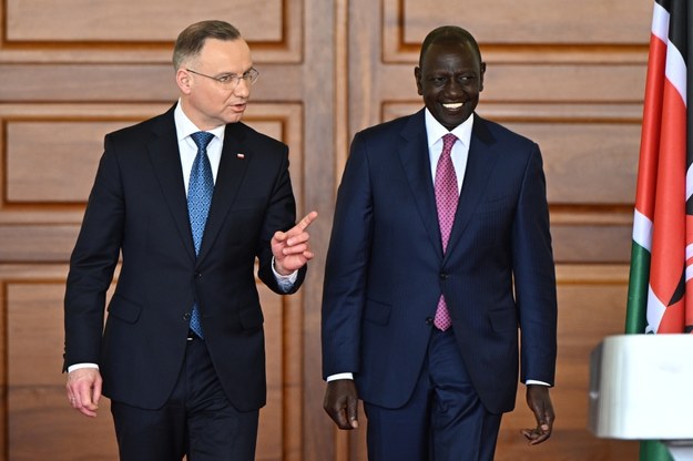 Prezydent RP Andrzej Duda oraz prezydent Kenii William Ruto /Radek  Pietruszka /PAP