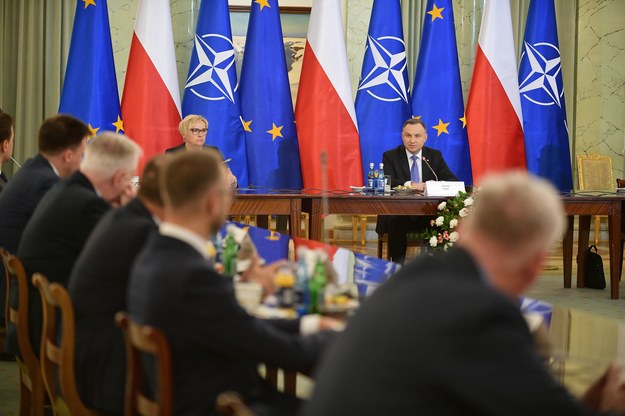 Prezydent RP Andrzej Duda podczas posiedzenia Rady Bezpieczeństwa Narodowego w Pałacu Prezydenckim w Warszawie / 	Marcin Obara  /PAP