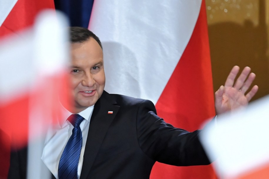 Prezydent RP Andrzej Duda podczas wizyty we Włoszczowie / 	Piotr Polak    /PAP