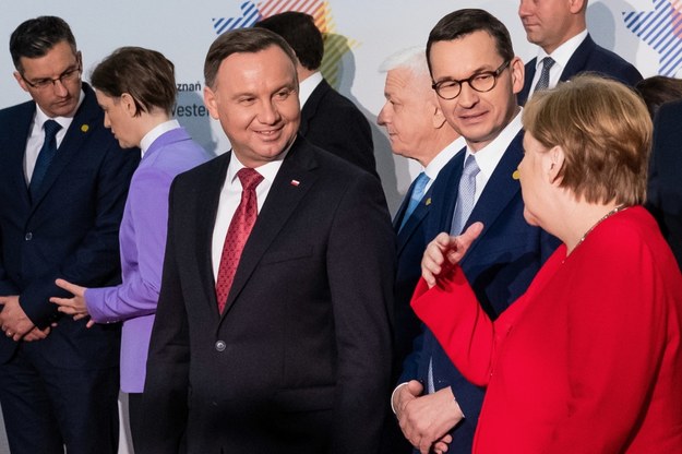 Prezydent RP Andrzej Duda, premier Mateusz Morawiecki i kanclerz Niemiec Angela Merkel, lipiec 2019 /Marek Zakrzewski /PAP