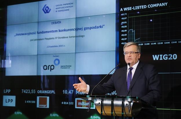 Prezydent RP Bronisław Komorowski, podczas debaty "Innowacyjność fundamentem konkurencyjnej gospodar /PAP