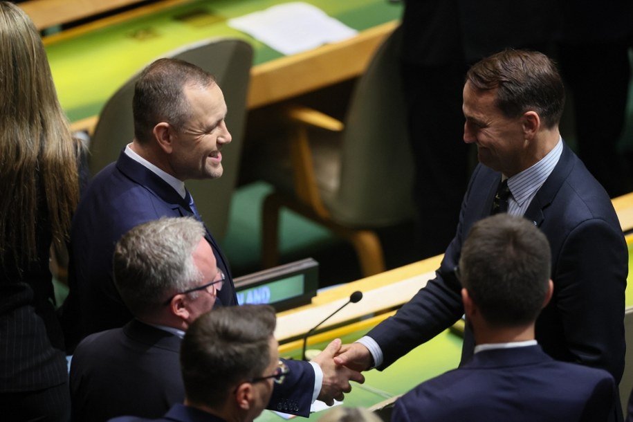 Prezydent RP Karol Nawrocki i wicepremier, minister spraw zagranicznych RP Radosław Sikorski uczestniczyli w rozpoczęciu debaty generalnej 80. Sesji Zgromadzenia Ogólnego ONZ w Nowym Jorku /PAP
