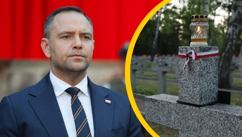 Prezydent RP Karol Nawrocki podczas Apelu Pamięci przed Pomnikiem Poległych w 1920 r. na Cmentarzu Wojskowym na Powązkach w Warszawie / 	PAP/Paweł Supernak /PAP