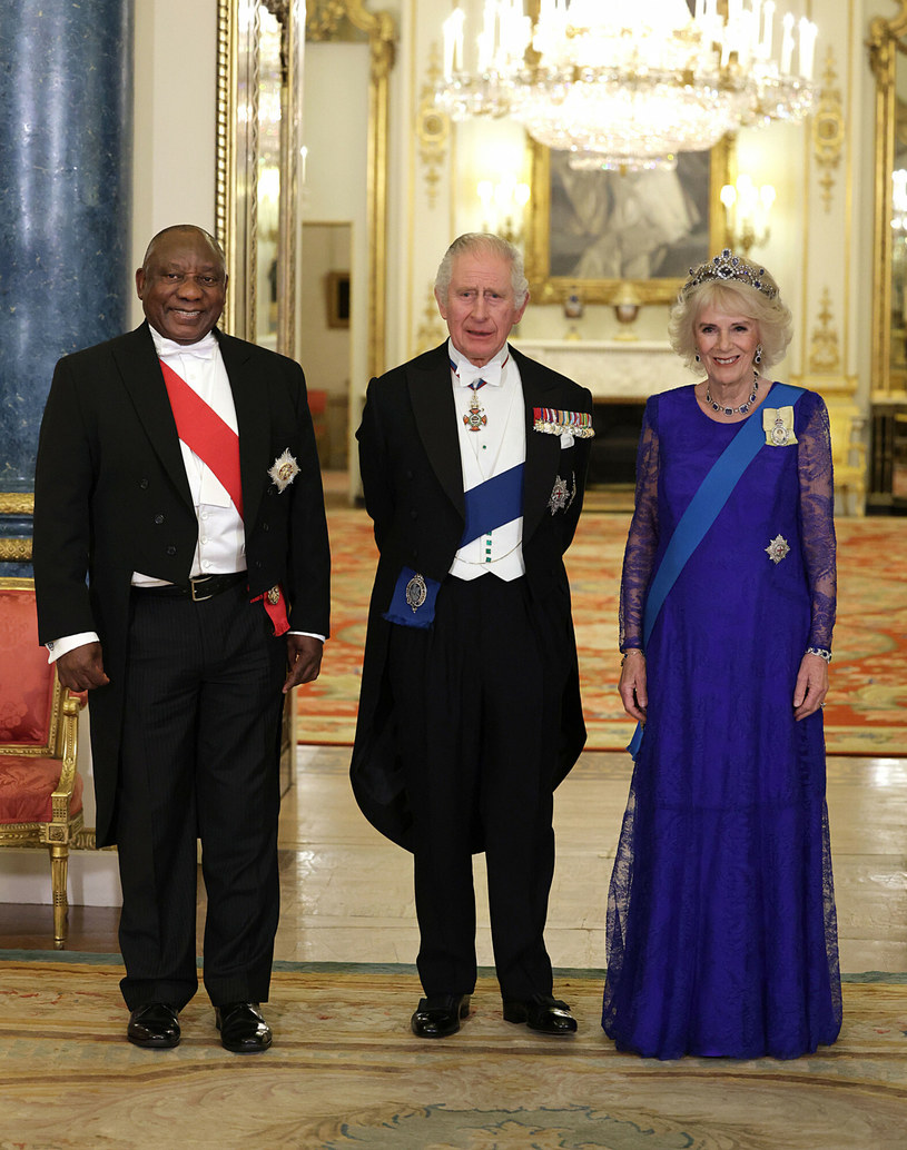 Prezydent RPA, król Karol III i księżna Camilla. /Pool / i-Images/Eyevine/East News /East News