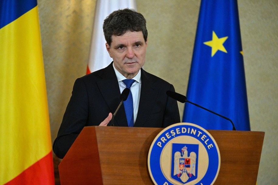 Prezydent Rumunii Nicusor Dan /	Piotr Nowak /PAP