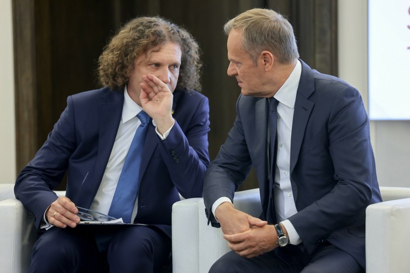 Prezydent Sopotu Jacek Karnowski i przewodniczący PO Donald Tusk /Jacek Domiński /Reporter