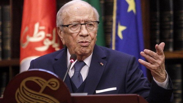 Prezydent Tunezji Bedżi Kaid Essebsi /GIUSEPPE LAMI /PAP/EPA