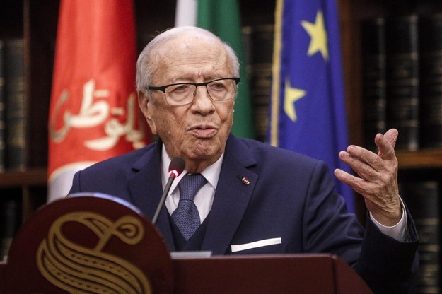 Prezydent Tunezji Bedżi Kaid Essebsi /GIUSEPPE LAMI /PAP/EPA