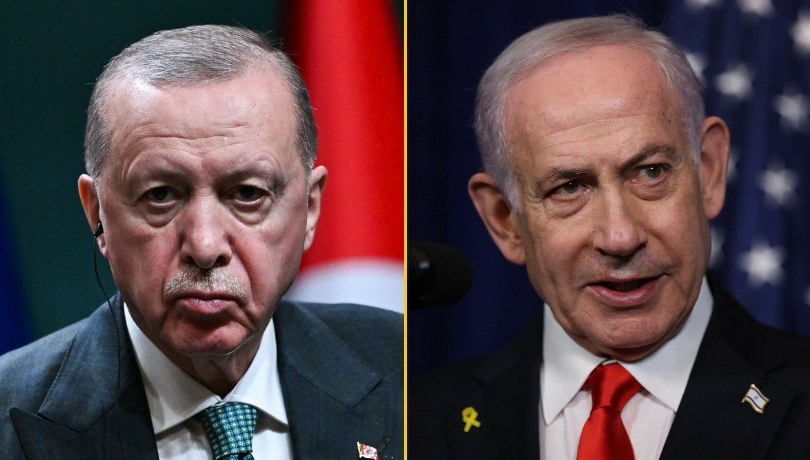 Prezydent Turcji Recep Tayyip Erdogan i premier Izraela Benjamin Netanjahu /OZAN KOSE/AFP / JOE RAEDLE/Getty AFP /East News