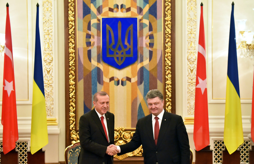 Prezydent Turcji Recep Tayyip Erdogan i prezydent Ukrainy Petro Poroszenko /AFP
