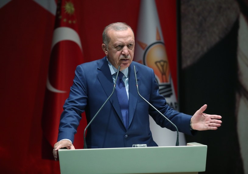 Prezydent Turcji Recep Tayyip Erdogan podczas spotkania przywódców Partii Sprawiedliwości i Rozwoju (AKP) w Ankarze, 05.09.2019. /PRESIDENTIAL PRESS OFFICE / HANDOUT /PAP/EPA