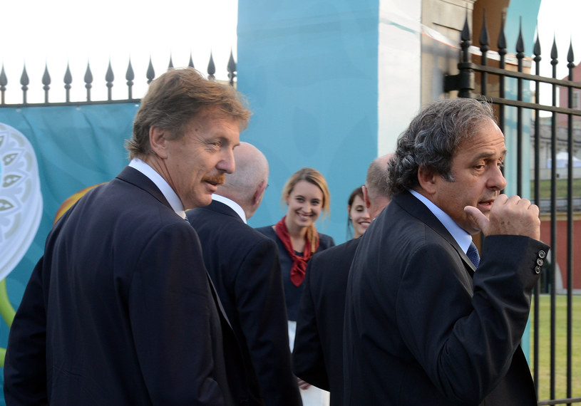 Prezydent UEFA Michel Platini (z prawej) i Zbigniew Boniek /AFP
