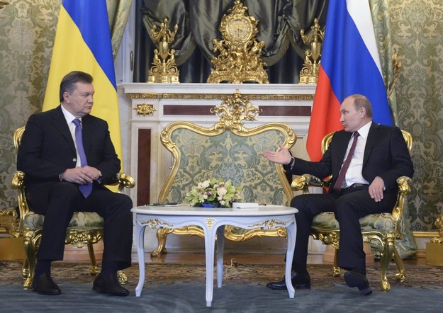 Prezydent Ukrainy na Kremlu / 	ALEXANDER NEMENOV / POOL    /PAP/EPA