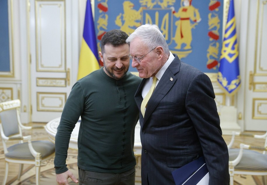 Prezydent Ukrainy Wołodymyr Zełenski i generał Keith Kellogg w czasie spotkania w lutym 2025 r. /SERGEY DOLZHENKO /PAP/EPA