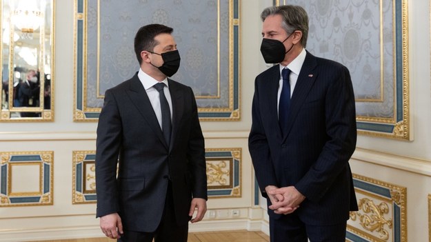 Prezydent Ukrainy Wołodymyr Zełenski i sekretarz stanu USA Antony Blinken /PRESIDENT OF UKRAINE  /PAP/EPA