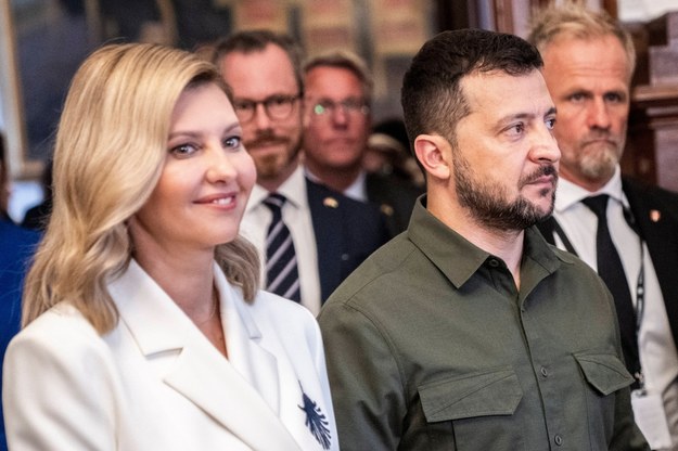 Prezydent Ukrainy Wołodymyr Zełenski z żoną Ołeną /Ida Marie Odgaard  /PAP/EPA