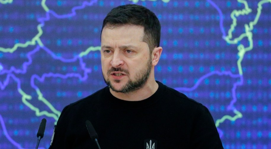 Prezydent Ukrainy Wołodymyr Zełenski /SERGEY DOLZHENKO /PAP/EPA