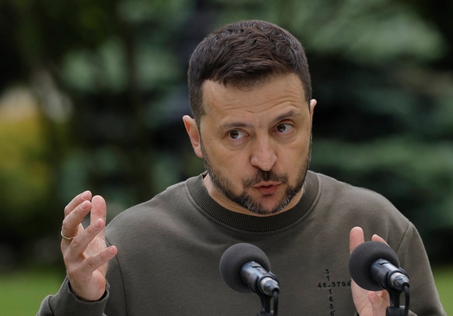 Prezydent Ukrainy Wołodymyr Zełenski /SERGEY DOLZHENKO /PAP/EPA