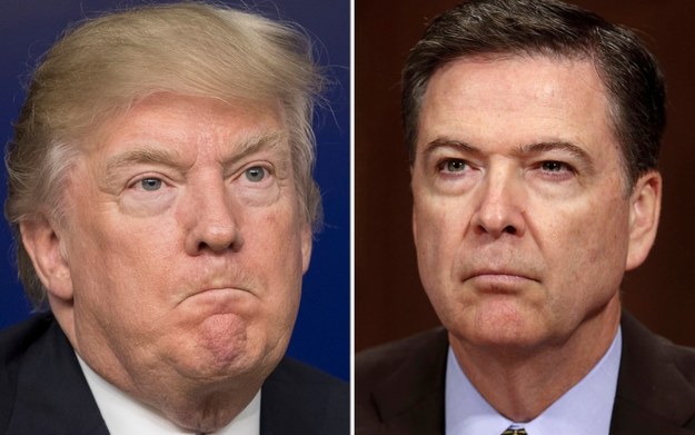 Prezydent USA Donald Trump i były już dyrektor FBI James Comey /MICHAEL REYNOLDS/SHAWN THEW /PAP/EPA