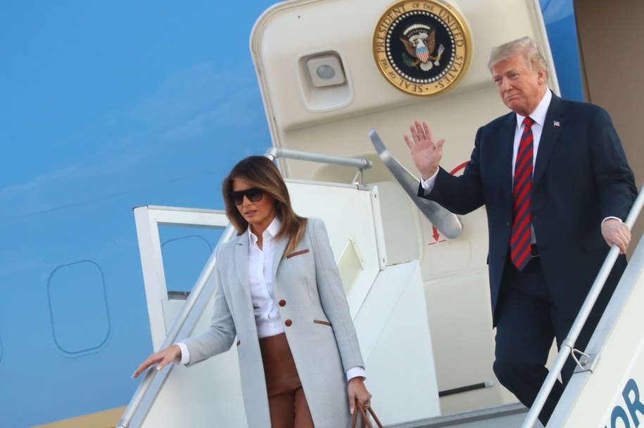 Prezydent USA Donald Trump i Pierwsza Dama Melania Trump. /MAURI RATILAINEN /PAP/EPA