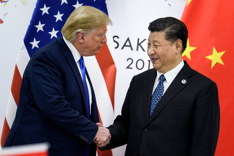 Prezydent USA Donald Trump na spotkaniu z przywódcą Chin, Xi Jinpingiem w Osace /AFP