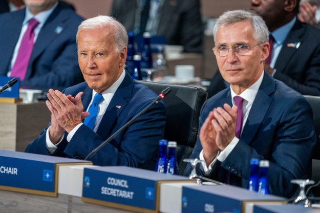 Prezydent USA Joe Biden i sekretarz generalny NATO Jens Stoltenberg /SHAWN THEW    /PAP/EPA