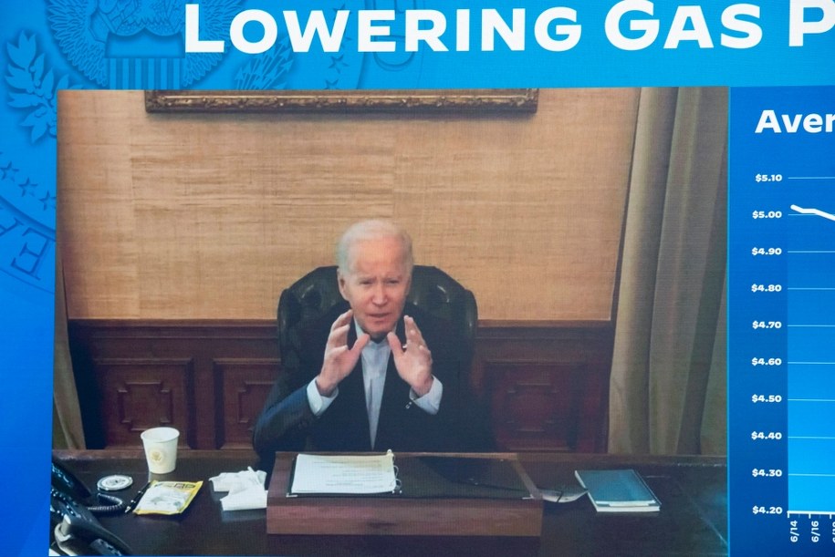 Prezydent USA, Joe Biden podczas jednego z wirtualnych spotkań /PAP