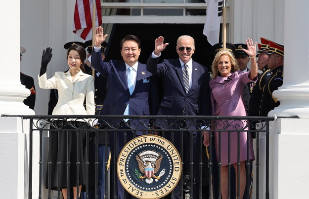 Prezydent USA Joe Biden przyjął prezydenta Korei Południowej Jun Suk Jeola /YONHAP   /PAP/EPA