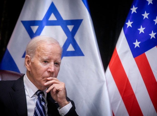 Prezydent USA Joe Biden w trakcie swojej wizyty w Izraelu /MIRIAM ALSTER / POOL /PAP/EPA
