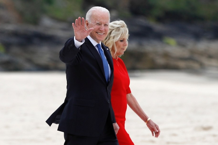 Prezydent USA Joe Biden z małżonką Jill Biden /Phil Noble - Pool /PAP/EPA