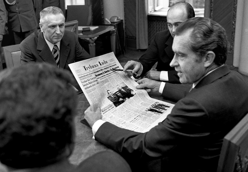 Prezydent USA Richard Nixon rozmawia z Edwardem Gierkiem /Jan Morek /Agencja FORUM