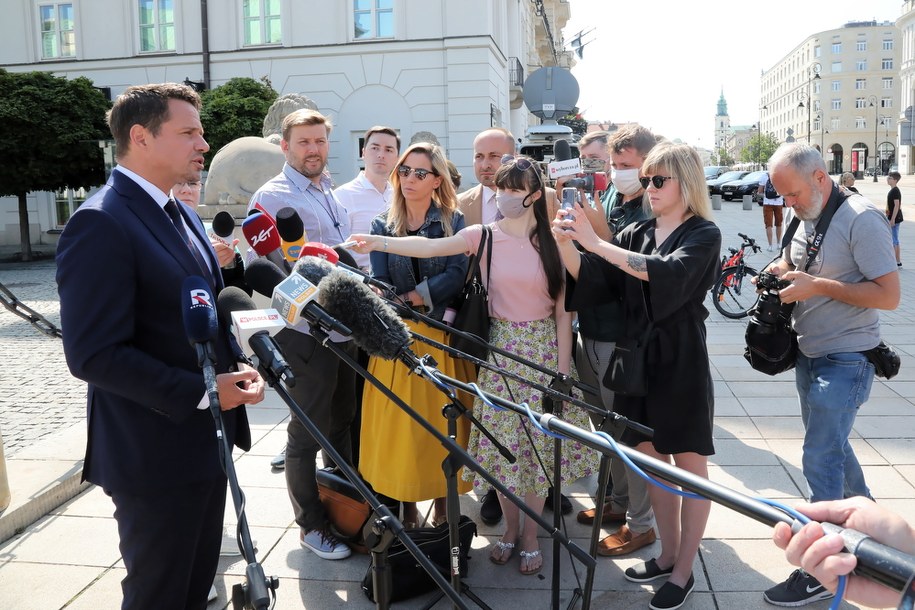 Prezydent Warszawy i kandydat KO na prezydenta Rafał Trzaskowski /	Wojciech Olkuśnik /PAP