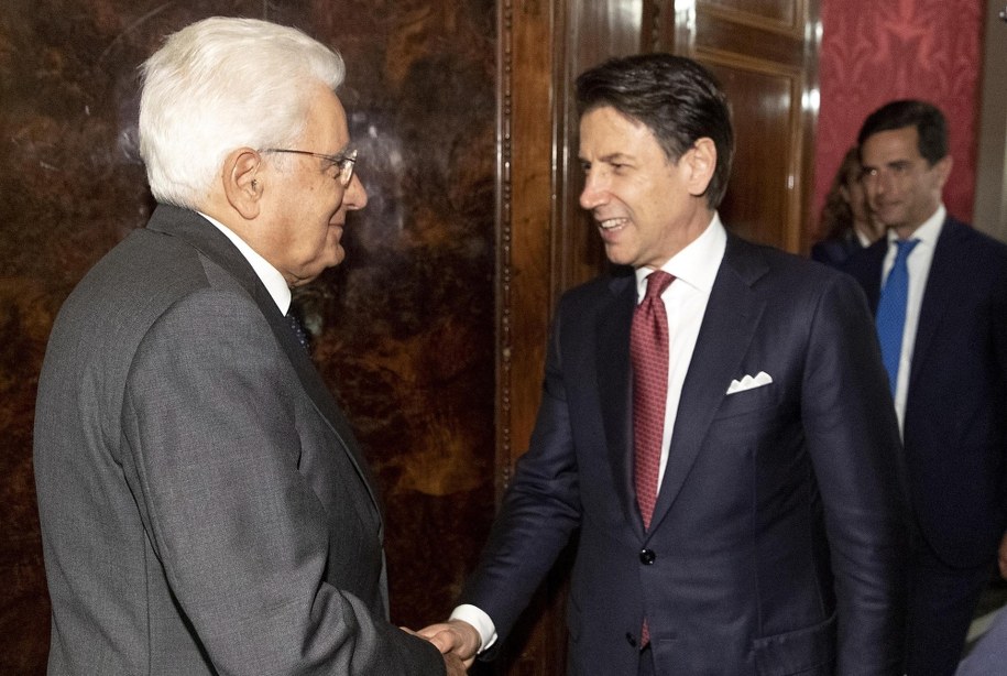 Prezydent Włoch Sergio Mattarella i premier Giuseppe Conte /PAOLO GIANDOTTI HANDOUT /PAP/EPA