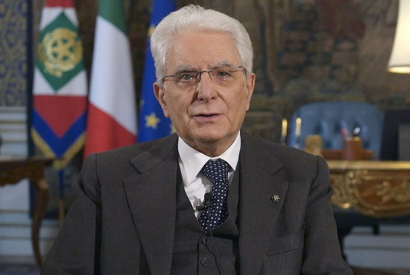 Prezydent Włoch Sergio Mattarella wygłosił orędzię do narodu /QUIRINALE PALACE PRESS OFFICE  /PAP/EPA