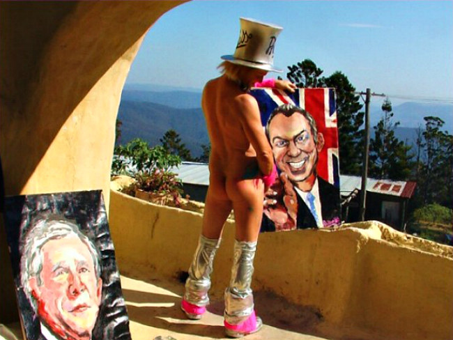 Pricasso maluje także znane osobistości. Na zdjęciu portret George'a W. Busha /materiały prasowe