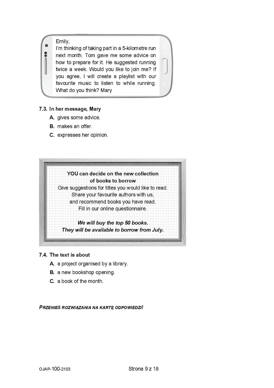 Próbny egzamin ósmoklasisty 2021. Język angielski /CKE /