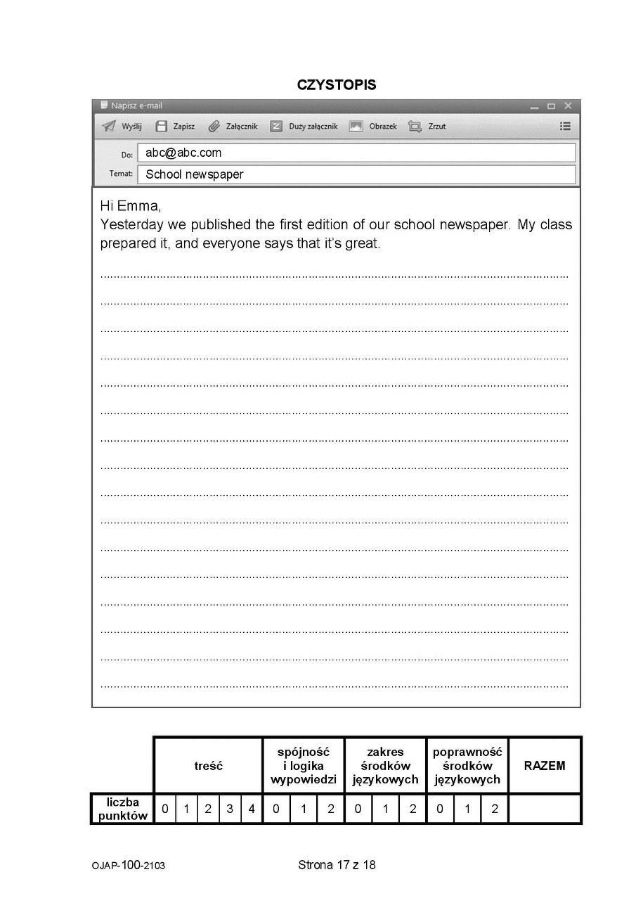 Próbny egzamin ósmoklasisty 2021. Język angielski /CKE /