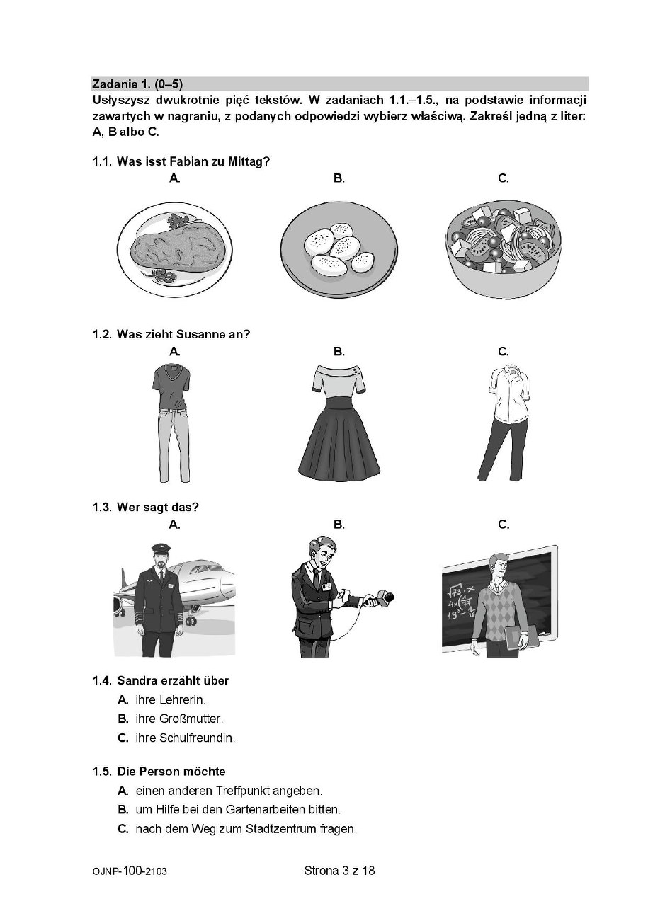 Próbny egzamin ósmoklasisty 2021. Język niemiecki /CKE /