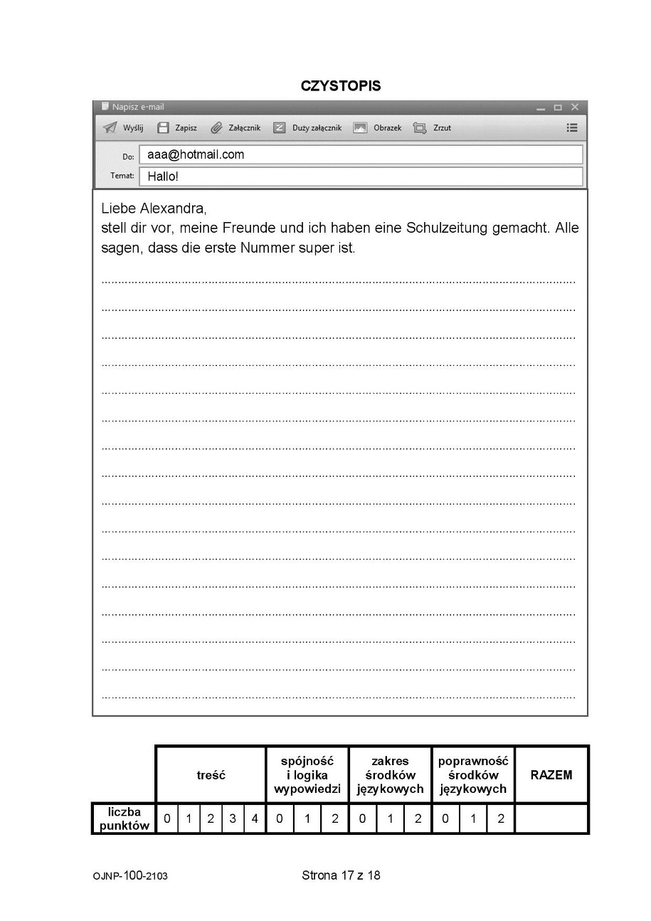 Próbny egzamin ósmoklasisty 2021. Język niemiecki /CKE /