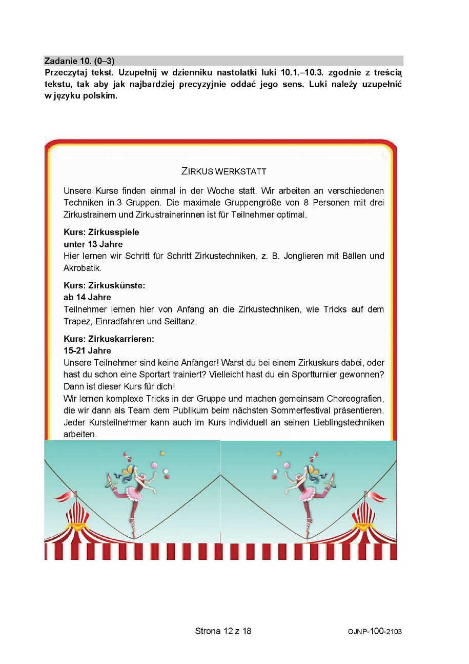 Próbny egzamin ósmoklasisty 2021. Język niemiecki /CKE /