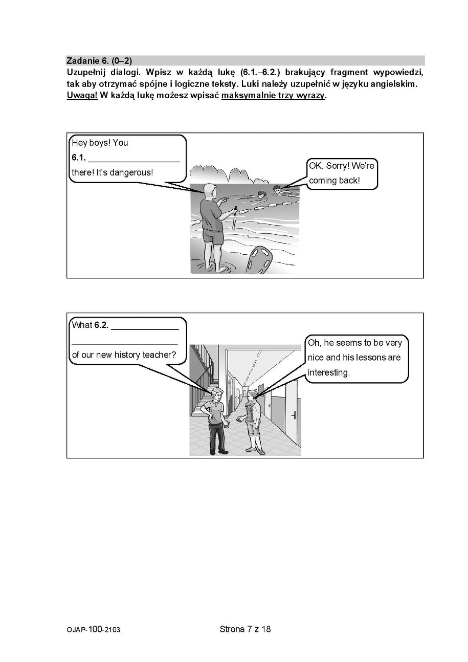 Próbny egzamin ósmoklasisty 2021 z języka angielskiego /CKE /