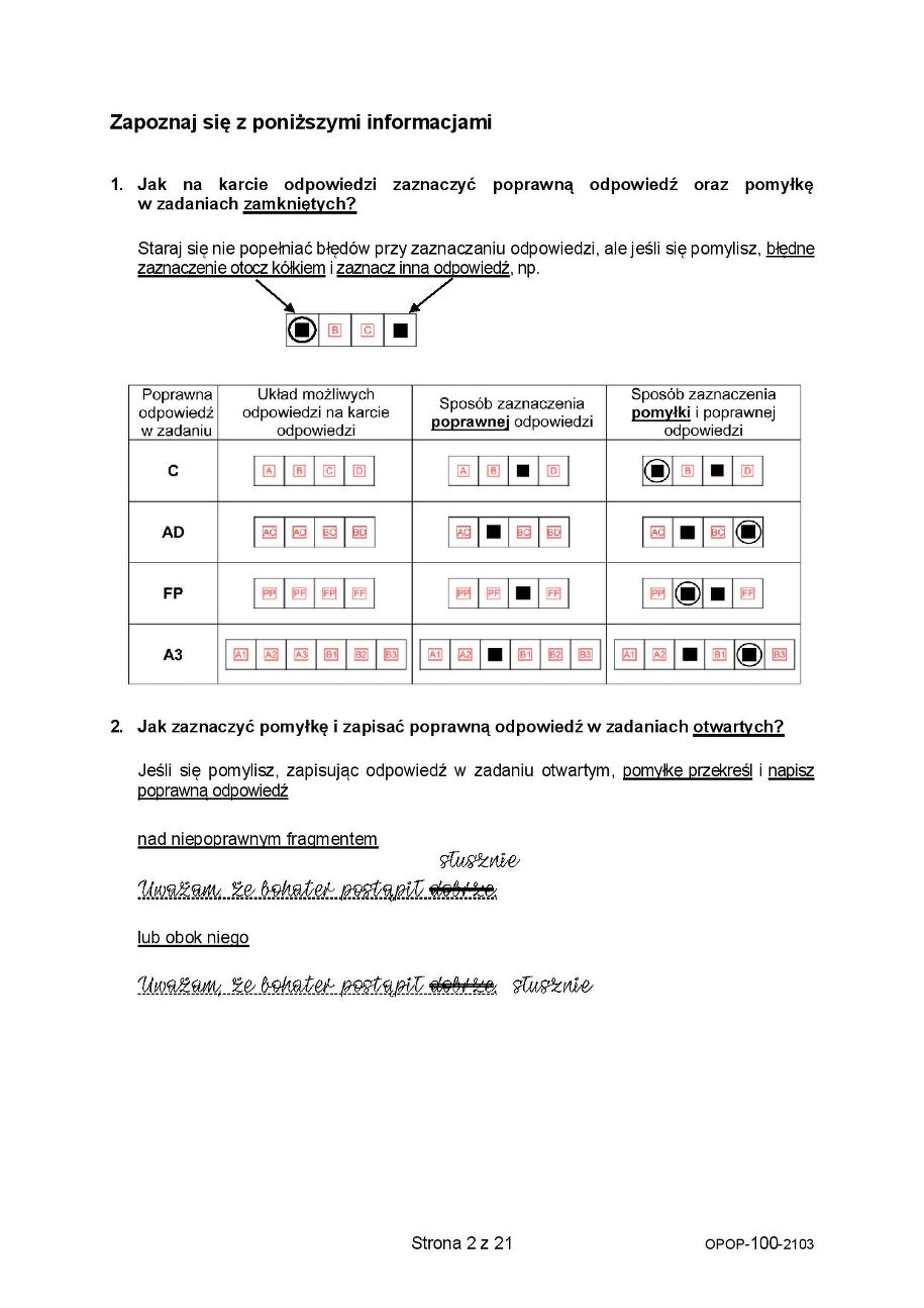 ​Próbny egzamin ósmoklasisty 2021. /