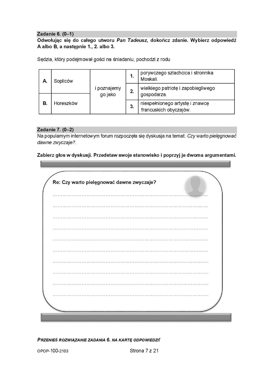 ​Próbny egzamin ósmoklasisty 2021. /