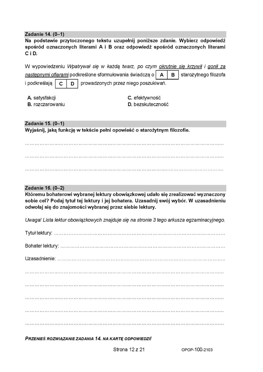 ​Próbny egzamin ósmoklasisty 2021. /