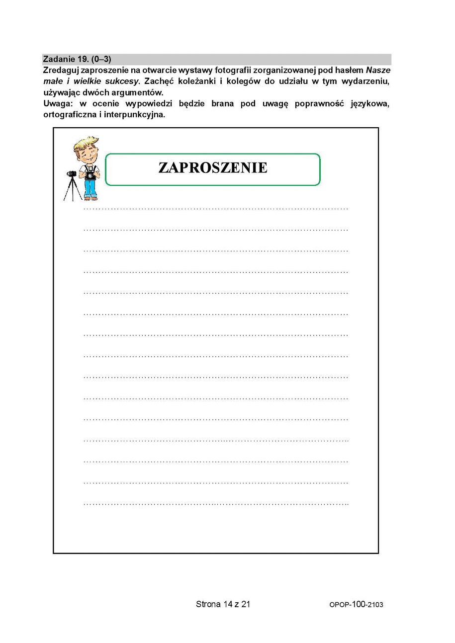 ​Próbny egzamin ósmoklasisty 2021. /