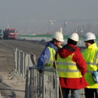 Próby obciążeniowe na moście Północnym w Warszawie