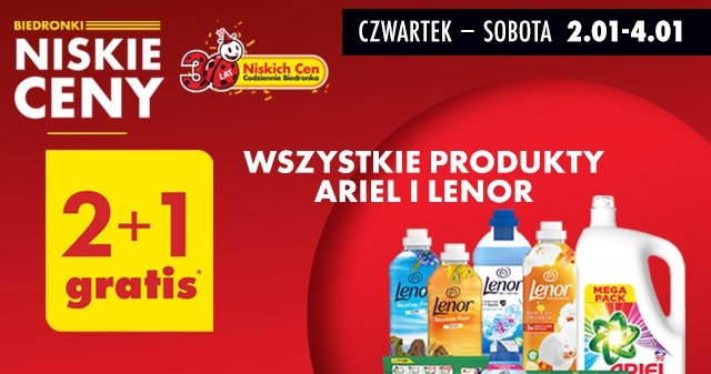 Produkty do prania Ariel i Lenor za darmo w Biedronce. Dzięki tej gratisowej promocji zaoszczędzisz kilkadziesiąt złotych! /Biedronka /INTERIA.PL