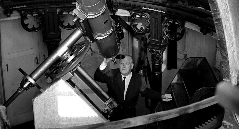 Prof. Kazimierz Kordylewski w obserwatorium astronomicznym Uniwersytetu Jagiellońskiego, 1973 /Aleksander Jałosiński /Agencja FORUM